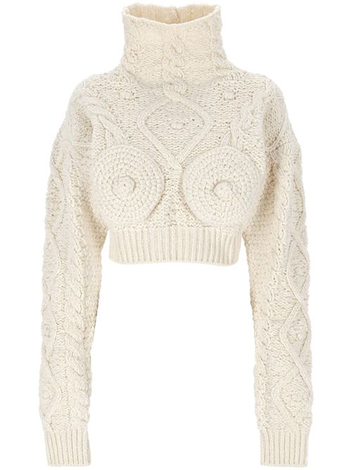 The cropped Madone sweater JEAN PAUL GAULTIER | 24/31-F-PL058M08164